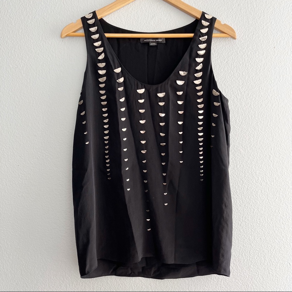 Alexander Wang 100% Silk Blouse with Metal Embellishment Size Small